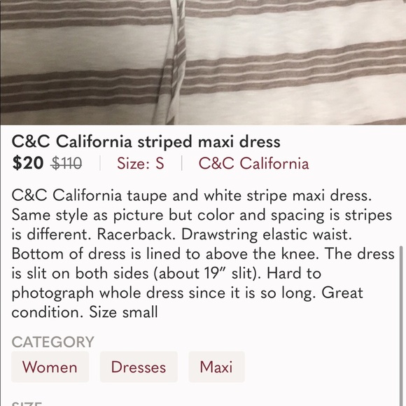 C&C California Striped Racerback Maxi Dress - Picture 6 of 6
